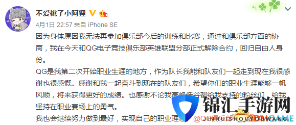 《英雄联盟》QG战队辅助：我走与诺夏并无关联